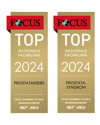 FOCUS-Siegel "Top Nationale Fachklinik 2024 für Prostatakrebs und Prostata-Syndrom"