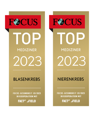 FOCUS-Siegel "Top Mediziner 2023 für Blasenkrebs und Nierenkrebs"
